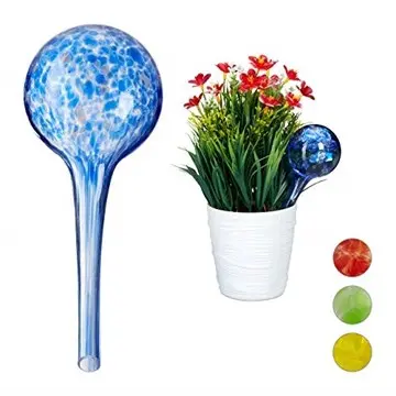 3801771 max 640 360 relaxdays set di 2 sfere per irrigazione per piante e fiori innaffiatori per ufficio vacanza 6 vetro blu 15 00x6 00x6 00