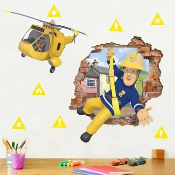 8463195 max 640 360 adesivo murale 3d fireman sam brings you to safety dimensione l h